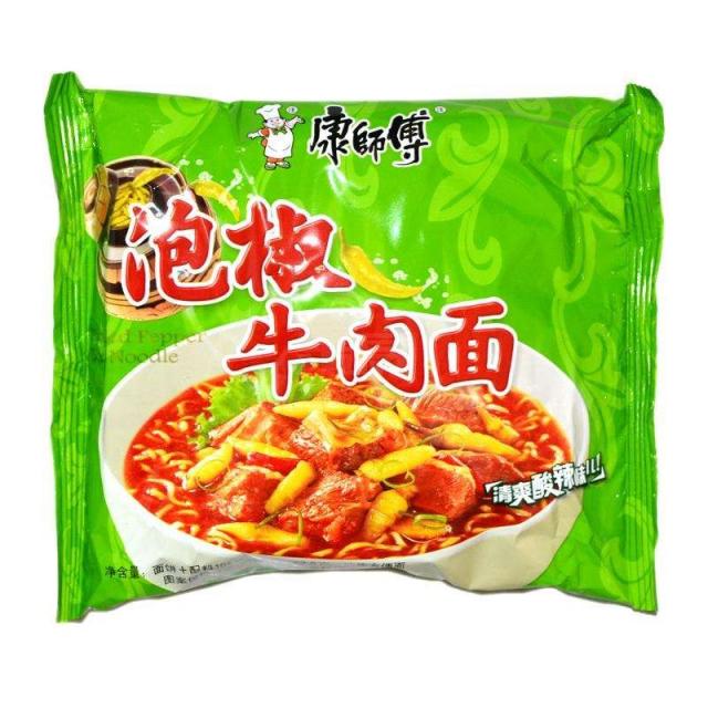 康师傅泡椒牛肉面 102g