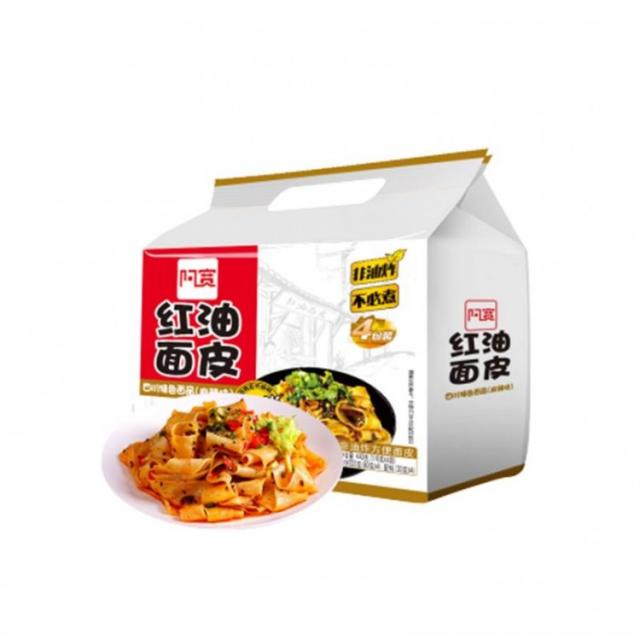 阿宽红油面皮麻辣味4连包 480g